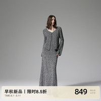 ochirly欧时力 针织外套两件套装女慵懒开衫吊带裙2024秋季 黑色 S