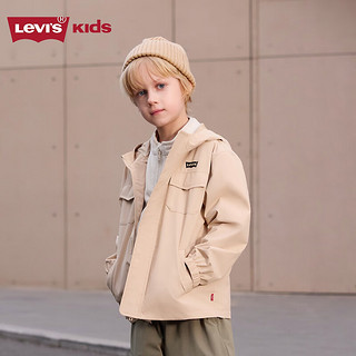 Levi's李维斯儿童外套男童工装风衣童装防风夹克 狩猎卡其 160/80