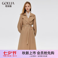 歌莉娅 GLORIA 秋季  灯笼袖精纺羊毛风衣  1C9L6L960 61Y浅驼 XL