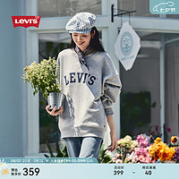 Levi's 李维斯 24秋季男女同款宽松休闲简约LOGO印花薄绒卫衣 灰色 002HL-0002 L