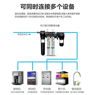 爱惠浦（Everpure）商用餐饮厨房自来水过滤 3.3升/分钟 3300L制水量 美国整机 双联净水器HIGH FLOW CSR TWIN