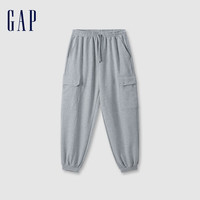 Gap 盖璞 男士重磅针织工装风束口裤宽松休闲裤 637600 灰色 S
