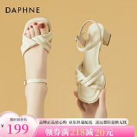 达芙妮(DAPHNE)七夕礼物高跟凉鞋女夏夏季新款露趾一字带罗马鞋 跟高5.2cm