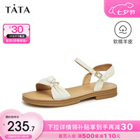 他她(TATA)休闲一字带凉鞋女平底百搭凉鞋外穿