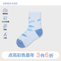 爱慕儿童(AIMER KIDS)小猪佩奇卡通IP抑菌消臭棉袜儿童袜子男女童网眼平纹四季袜A类 汽车字母网眼短袜AK294F194 16(脚长14-16cm,2-4岁)