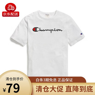 Champion 冠军 夏季男士短袖T恤新款休闲经典短袖美版logo刺绣圆领T恤情侣款