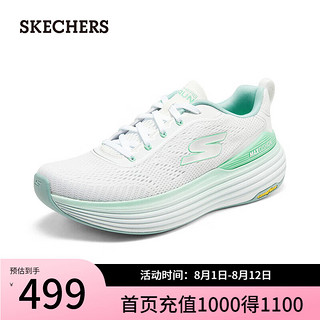 斯凯奇（Skechers）女士运动风绑带专业跑步鞋129265 粉红/绿色/WMNT 37.5