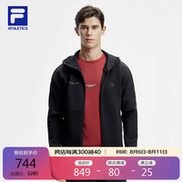 FILA 斐乐官方针织连帽外套男2024春简约宽松健身运动服上衣