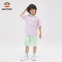 大嘴猴(paul frank)儿童套装2024夏季男童女童时尚休闲百搭简约套装 浅紫 150