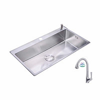 KOHLER 科勒 拉蒂纳系列 23847T-2HD-NA+77748T-4-CP 不锈钢水槽+玛亚科感应龙头 800mm