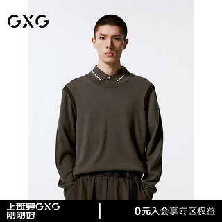 GXG男装 可机洗毛衫插肩袖毛衣男轻薄 24年秋G24X203003 灰绿 170/M