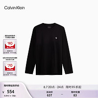 Calvin Klein Jeans24秋季男士休闲简约ck字母印花纯棉宽松长袖T恤J326901 BEH-太空黑 XL