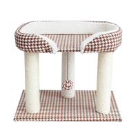 汤琪猫爬架猫窝一体猫玩具猫架子剑麻宠物猫抓板猫跳台猫抓柱 咖色 60*40*40 CM(20斤内)配凉席