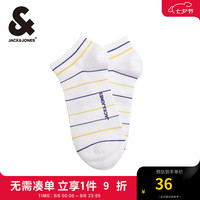 杰克·琼斯（JACK&JONES）秋季男士袜子NBA联名湖人队撞色条纹字母运动短袜22431Q031 葡萄紫条纹 M