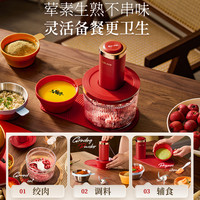 AUX奥克斯绞肉机多功能电动小型搅拌肉馅料理机辅食家用绞蒜泥佐料机