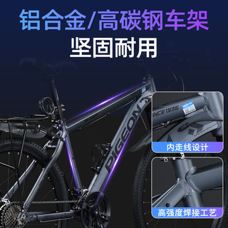 飞鸽（FLYING PIGEON）飞鸽山地自行车成人男女变速青少年中小车越野户外骑行赛单车 【高碳钢】G8002代-三刀轮-银色 27.5寸轮组（适合170-190cm） 21速入门版