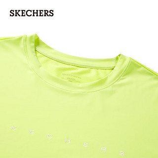 斯凯奇（Skechers）夏季短袖t恤字母印花圆领百搭衫P224M047 淡黄绿色/03Z2 XL