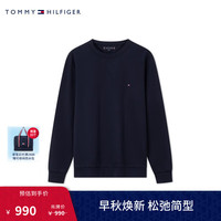TOMMY HILFIGER24新款秋冬男装休闲通勤简约小绣标净色合身圆领卫衣39024