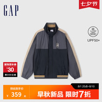 Gap男女装2024初秋新款撞色拼接拉链立领外套青春活力上衣637888