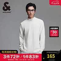 杰克·琼斯（JACK&JONES）衣服男装春秋直筒版型半高领舒适绒感面料打底衫长袖T恤打底衫 A06 本白色 180/100A/L