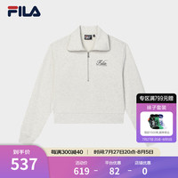 FILA 斐乐女子套头卫衣2024秋时尚休闲宽松针织长袖上 奶酪花灰-LM 2XL