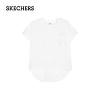 斯凯奇（Skechers）2024夏季女童圆领无袖运动T恤P224G110 亮白色/0019 XL