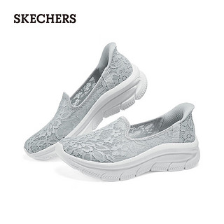 斯凯奇（Skechers）女鞋夏季闪穿鞋slip ins系列休闲鞋一脚蹬健步鞋15 浅灰色/LGY 39