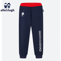 allo&lugh阿路和如男童裤子帅气浅灰色休闲运动裤中大童长裤潮 藏青色 130cm