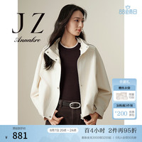 玖姿·安娜蔻都市轻户外休闲撞色边夹克风衣外套女装2024秋季 米色 M