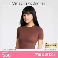 维多利亚的秘密 杨幂同款 维密全新云感超柔短袖紧身T恤紧身衣女舒适百搭 33F6深棕色-常规款 11249351 M