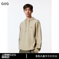 GXG男装 多色字母绣花简约连帽卫衣男士24年秋季G24X313013 卡其色 170/M