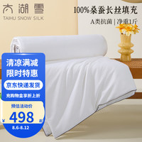 太湖雪蚕丝被芯100%桑蚕长丝空调被子母被二合一纯棉A类抗菌秋冬四季 夏被【被重约3.3斤丝重1斤】 200*230cm