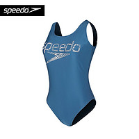 SPEEDO 速比涛 泳衣修身速干露背镂空包臀印花时尚基础款温泉抗氯