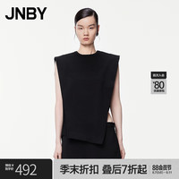 江南布衣 JNBY24夏T恤棉质圆领无袖5O6110630 001/本黑 M