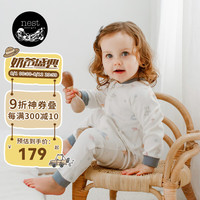 nest designs婴儿纯棉连体衣长袖开襟和尚衣新生儿宝宝连体爬服新品