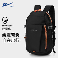 回力轻户外登山旅行背包男女春游轻便运动包休闲双肩包防水书包 黑色