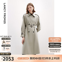 朗姿大衣复古设计感通勤秋季2024年高级感气质赫本风外套风衣 燕麦牛奶色 M