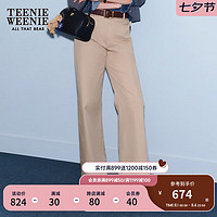 Teenie Weenie小熊2024年早秋高腰休闲锥形裤时尚休闲长裤女士 卡其色 170/L