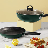 COOKER KING 炊大皇 翠釜系列 BG01TZ 锅具套装 2件套(铝合金、绿色、煎锅+炒锅))