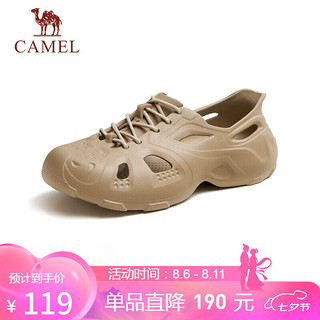 骆驼（CAMEL）男士坦克洞洞凉拖鞋时尚厚底凉鞋 G13M810102 藜麦色 40 