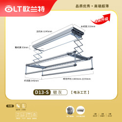 OLT 欧兰特 D13电动晾衣架自动升降晒衣阳台智能控制LED照明遥控D13B-S D13-S银灰伸缩杆