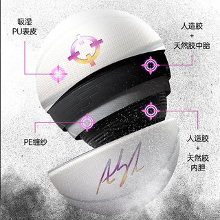 准者（RIGORER）篮球PU7号里弗斯训练舰店青少年儿童蓝球 7号里弗斯签名款白彩 7号