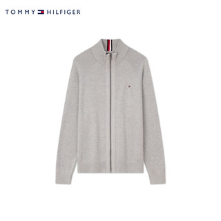 TOMMY HILFIGER【立领开衫】24秋冬男装纯棉简约拉链针织外套78J9322 灰色P8F XL
