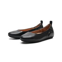 FitFlop 自营｜Fitflop舒适软底芭蕾舞鞋单鞋女款黑色皮质平底一脚蹬