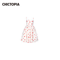CHICTOPIA CHIC 刘清扬新品唇印印花吊带胸衣束腰连衣裙