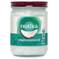 nutiva 优缇进口冷压初榨天然椰子油414ml孕妇食用油护肤护发