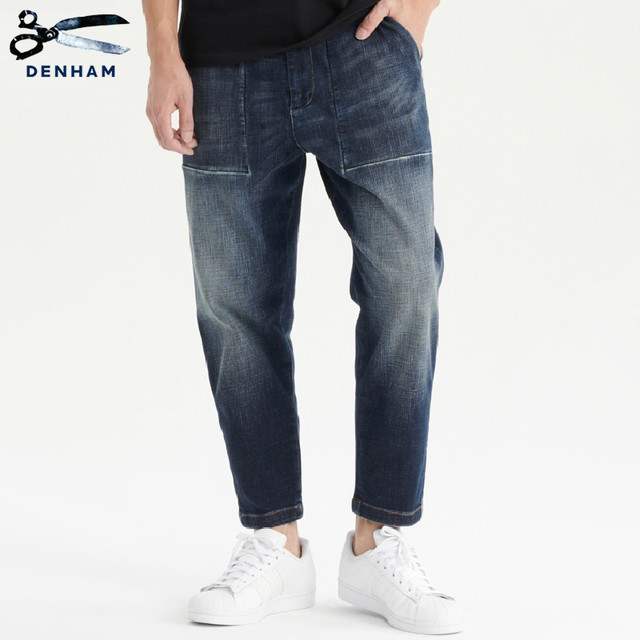 DENHAM 夏季男士复古宽松阔腿工装FREEMOVE弹力剪刀牛仔裤FATIGUE