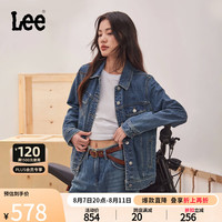 李 Lee24早秋新品标准版复古中蓝色女长袖牛仔夹克外套LWT008909205 复古中蓝色