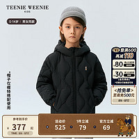 Teenie Weenie Kids小熊童装24冬季男女童舒适刺绣连帽羽绒服 黑松露小吐司（黑色） 150cm