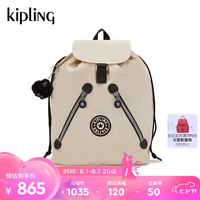 凯普林 kipling男女2024秋冬新双肩背包NEW FUNDAMENTAL系列 L-原米色拼接